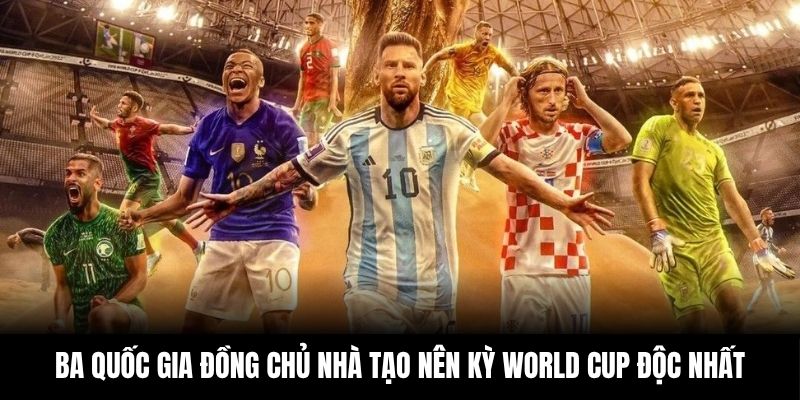Ba quốc gia đồng chủ nhà tạo nên kỳ world cup độc nhất